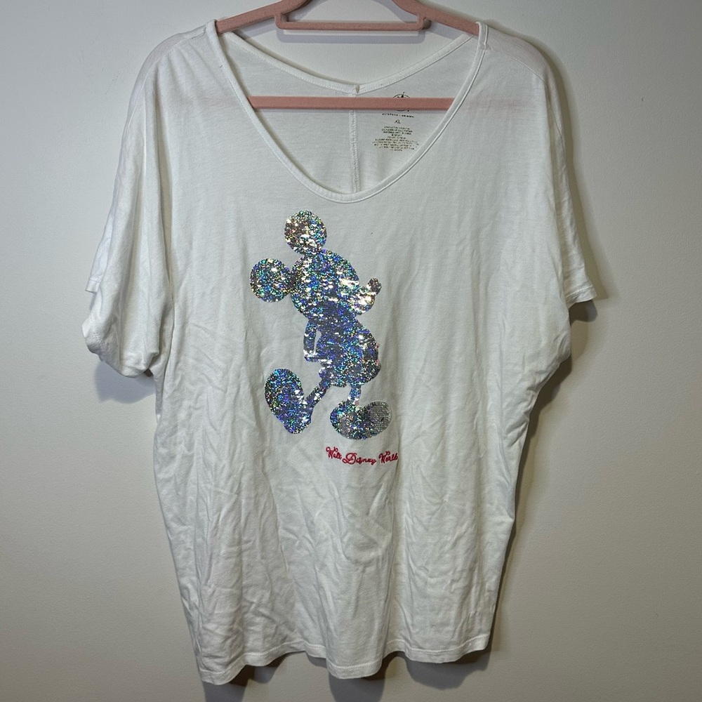 disney mickey mouse reversible sequins tshirt size extra large